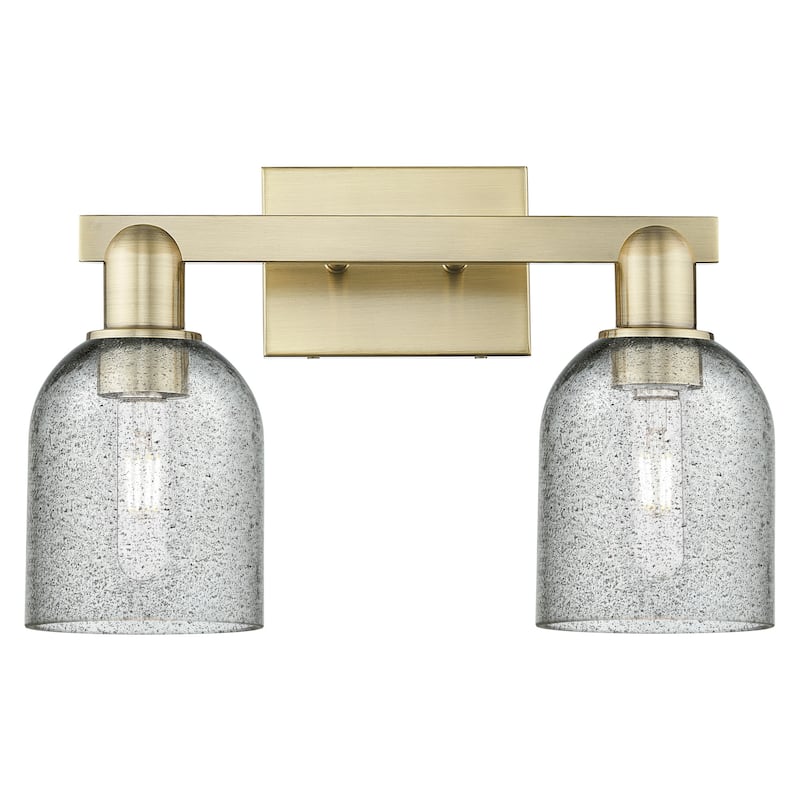 Innovations Lighting 716-2W-11-16 Caledonia Vanity Caledonia 2 Light - Antique Brass / Charcoal