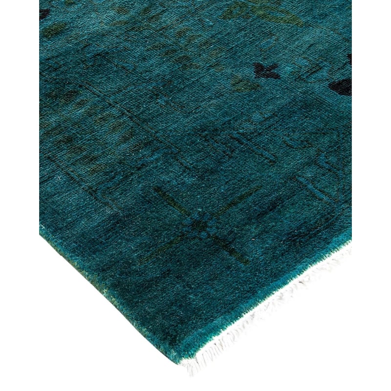 Fine Vibrance, One-of-a-Kind Hand-Knotted Area Rug - Blue, 4' 0" x 6' 3" - 4' 0" x 6' 3"