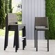 preview thumbnail 3 of 24, Plymouth Patio Aluminum 30-inch Outdoor Wicker Bar Stools (Set of 4) by Coruvs