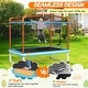 preview thumbnail 9 of 10, 6 Feet Rectangle Trampoline with Swing Horizontal Bar and Safety Net-Orange