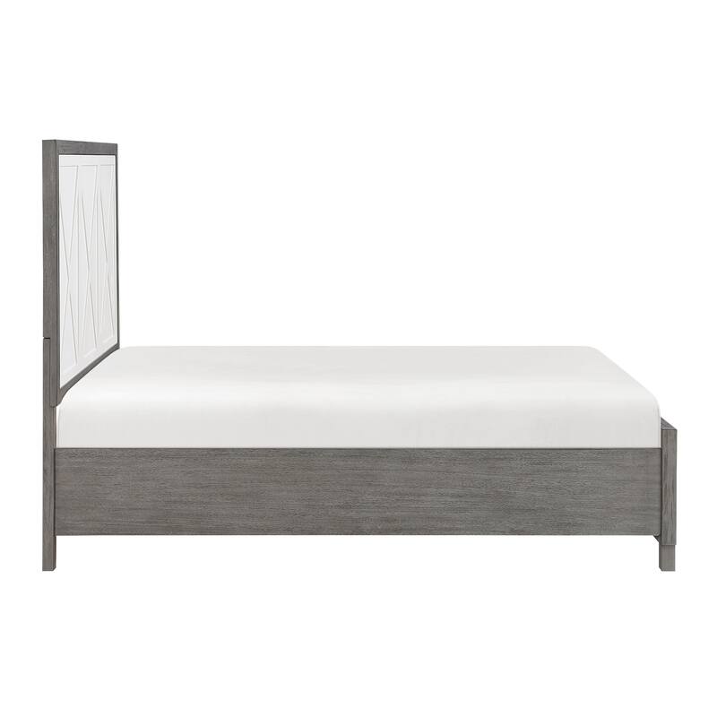 Queen Size Wood Platform Bed with Storage Footboard and Modern Design