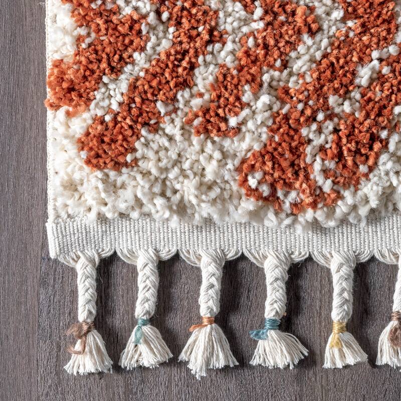 Nuloom Zuri Shaggy Banded Tribal Area Rug