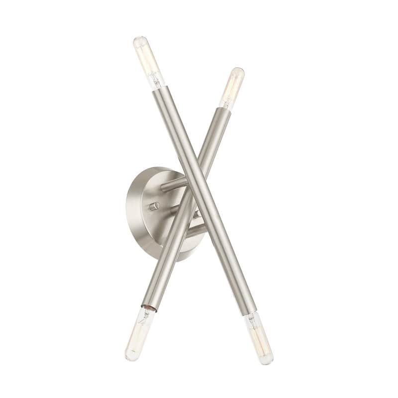 Livex Lighting 4-Light Brushed Nickel ADA Wall Sconce, 46772-91 - 6" W x 11.25" H x 3.75" Ext.