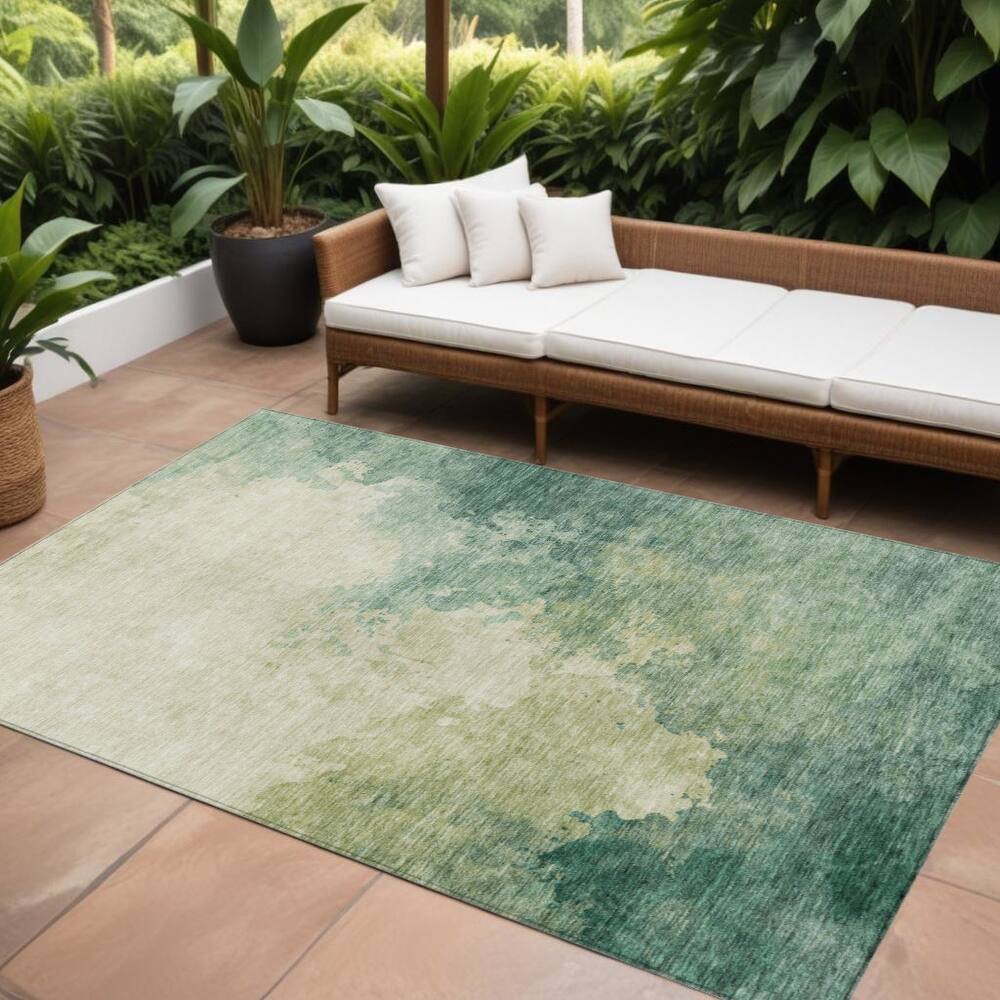 HomeRoots Abstract Transitional Rectangle Outdoor Rug