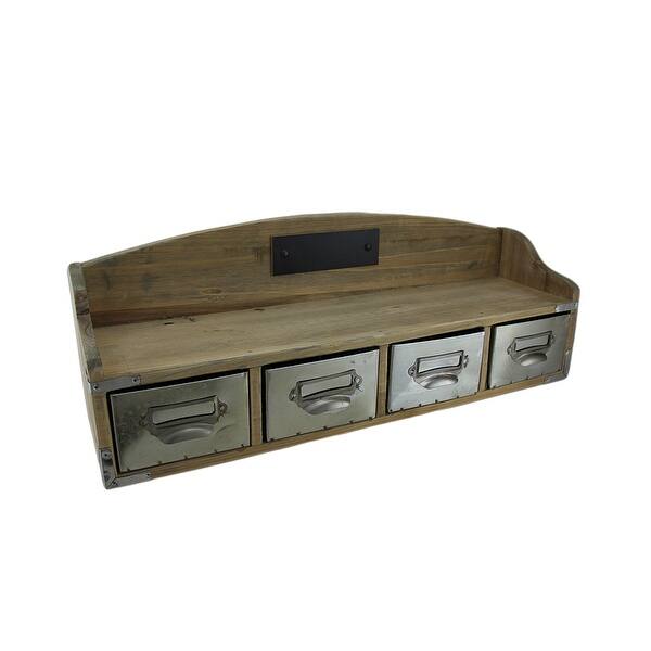 Wooden Retro Wall Shelf Organizer W 4 Drawers 7 X 19 5 Wall Shelf Organizer W 4 Drawers