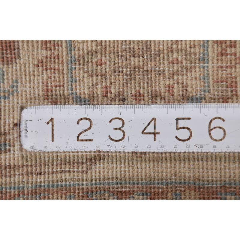 Hand Knotted Oriental 100% Wool Carpet Transitional Floral Beige & Ivories Oushak Area Rug - 9' 9'' X 8' 0''