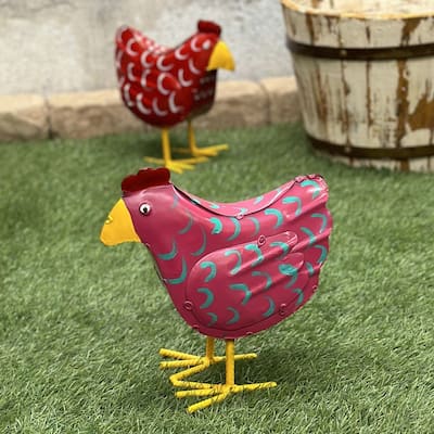 Rustic Arrow Mini Fuchsia Hen for Decor