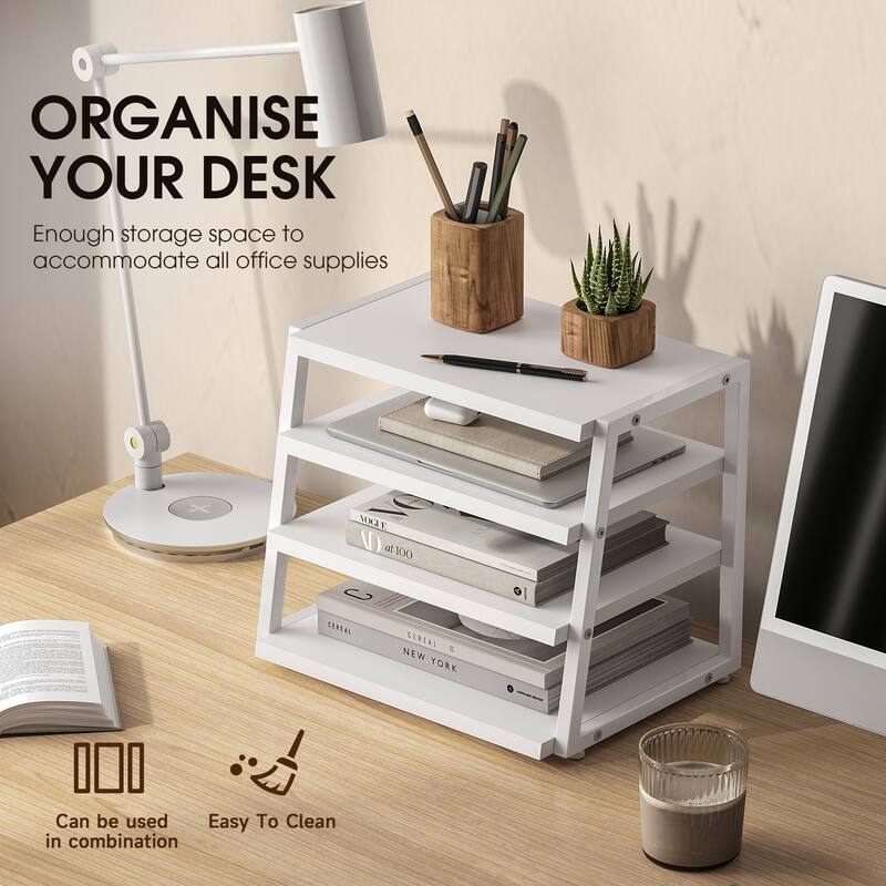 Fenge Desk Organizer, 4 Tier File Organizer for Desk - 14.6x10.5x12.1 inches