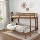 preview thumbnail 1 of 22, Low Bunk Bed, Twin XL over Queen Textured Pecan