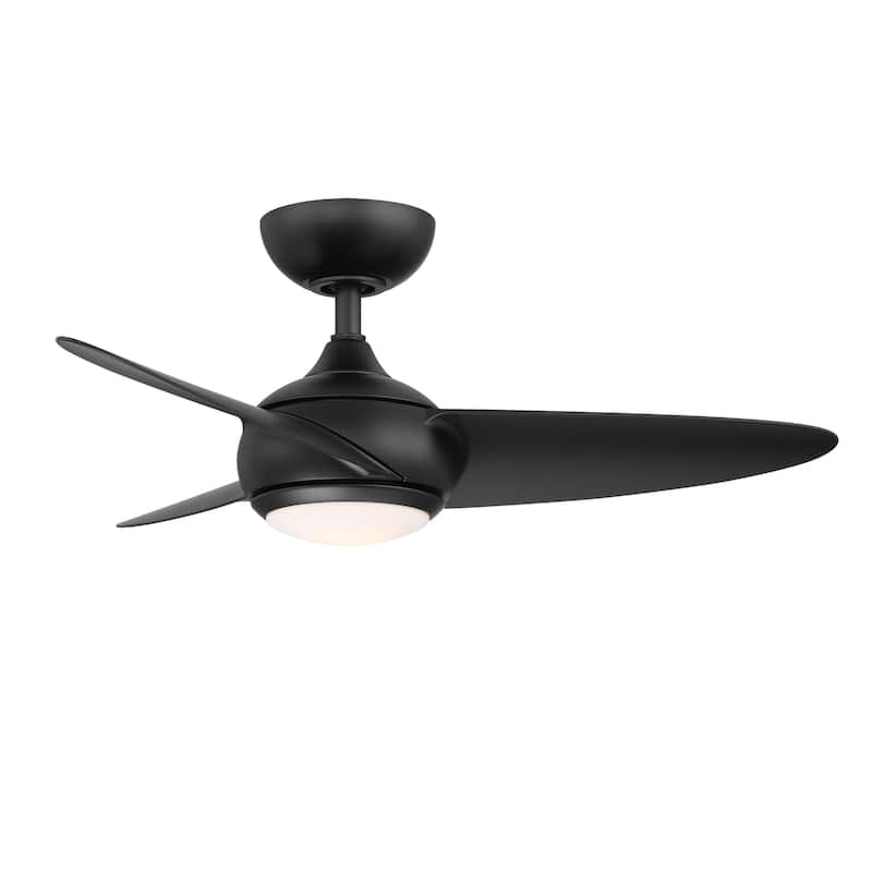 Loft Indoor Outdoor 3-Blade Smart Ceiling Fan 38in with 3000K LED and Remote Control-REMOVE FINISH - 38 - Matte Black