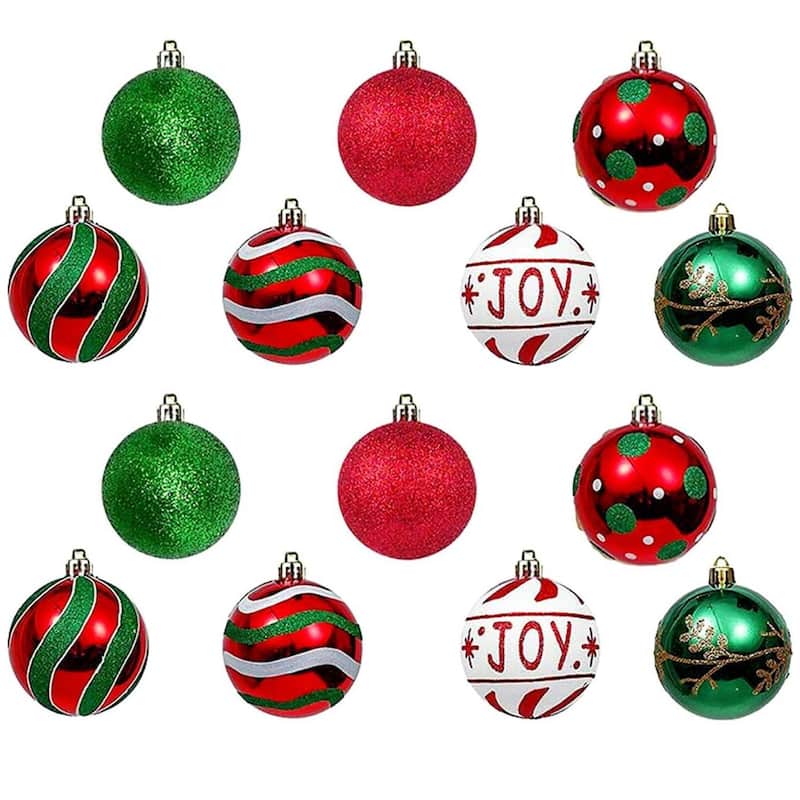 16PCS 2.36in Decorative Christmas Balls Ornaments for Xmas Tree Decor - N/A