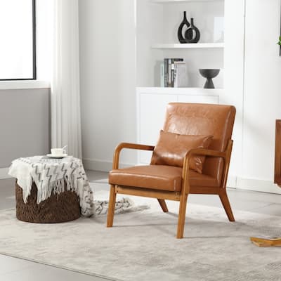 Modern Accent Chair Solid Wood Padding Lounge Armchairs - 23.23" * 29.53" * 30.71"