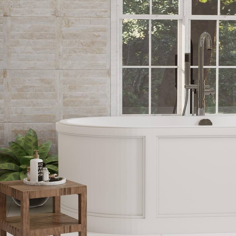 Merola Tile Habanera Decor Beige 11-7/8" x 35-1/2" Fluted Ceramic Wall Tile