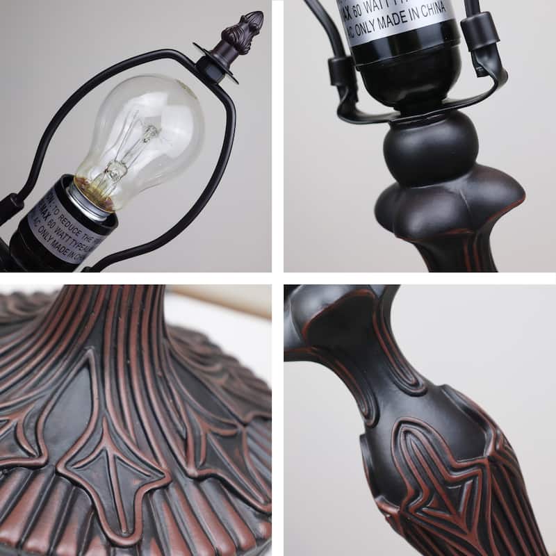 Tiffany Style Victorian Design 1-light Dark Bronze Table Lamp