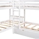 preview thumbnail 6 of 7, L-Shaped Twin Quad Bunk Bed in Wood with Integrated Drawers