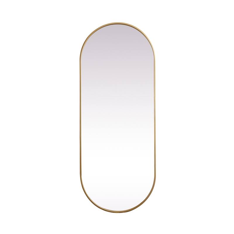 Indigo Home Metal Frame Oval Mirror 24x60 Inch