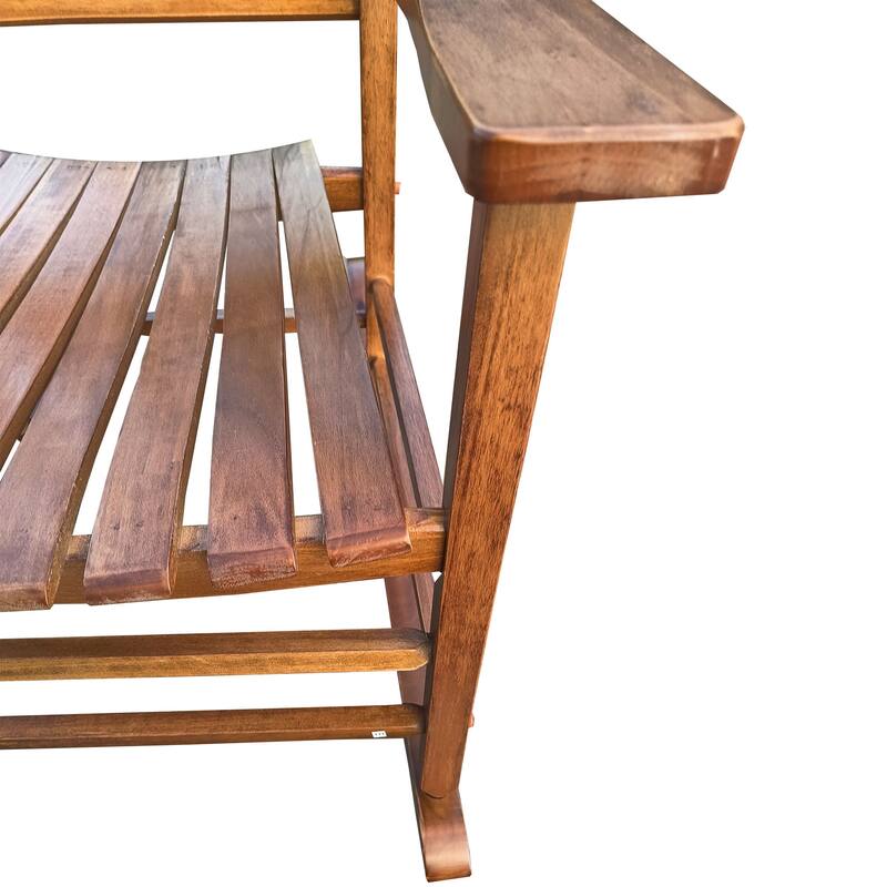 Brown Modern 26.38" High Back Rocking Chair with Solid Wood Frame in Outside