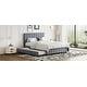 preview thumbnail 16 of 15, Queen Size Velvet Upholstered Platform Bed with Drawers and Trundle for Bedroom