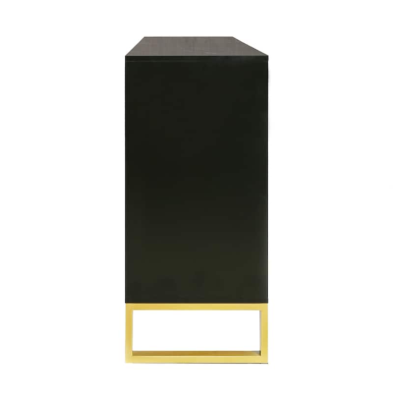 Modern sideboard with Four Doors, Metal handles & Legs and Adjustable Shelves Kitchen Cabinet