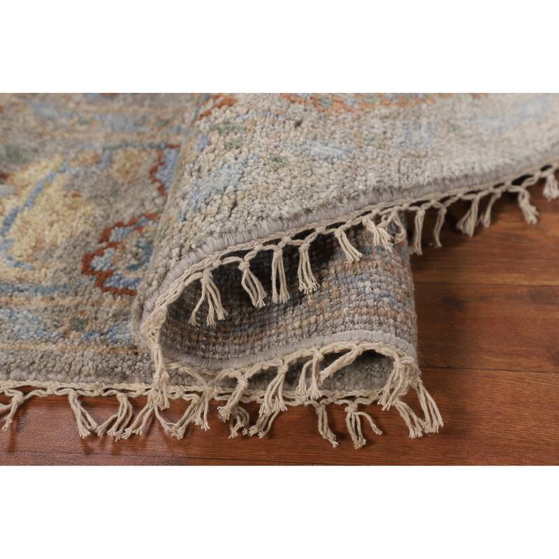 Heriz-Serapi Oriental Octagon Rug Hand-Knotted Wool Carpet - 5'11" x 5'10"