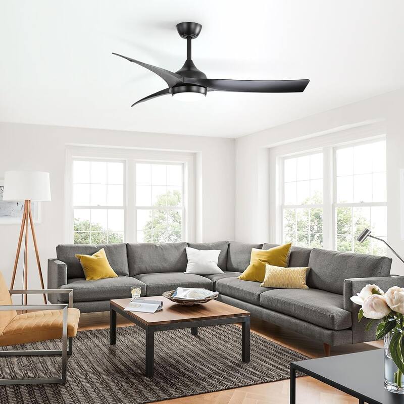 Sofucor 52 Inch Ceiling Fan with Light Remote Control,Airflow 6000CFM 3-Timer with ABS 3 Blades Reversible DC Motor