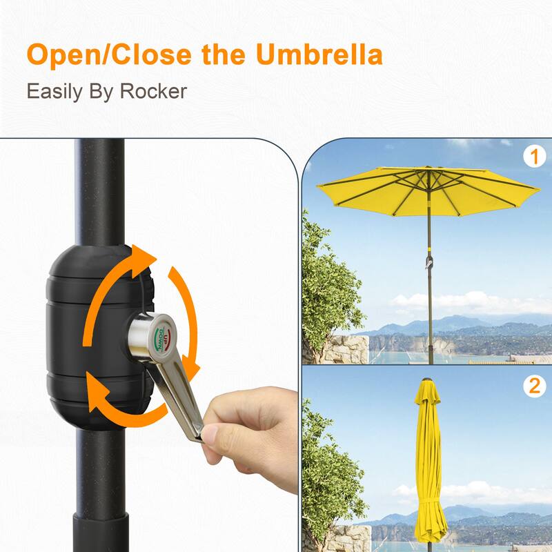 LIVOOSUN 9ft Patio Umbrella Outdoor Table Umbrella with Tilt and Crank