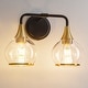 preview thumbnail 63 of 151, Modern Vanity Lights Dimmable Bathroom Light Fixtures with Glass Shade 2-Light - Black/Gold