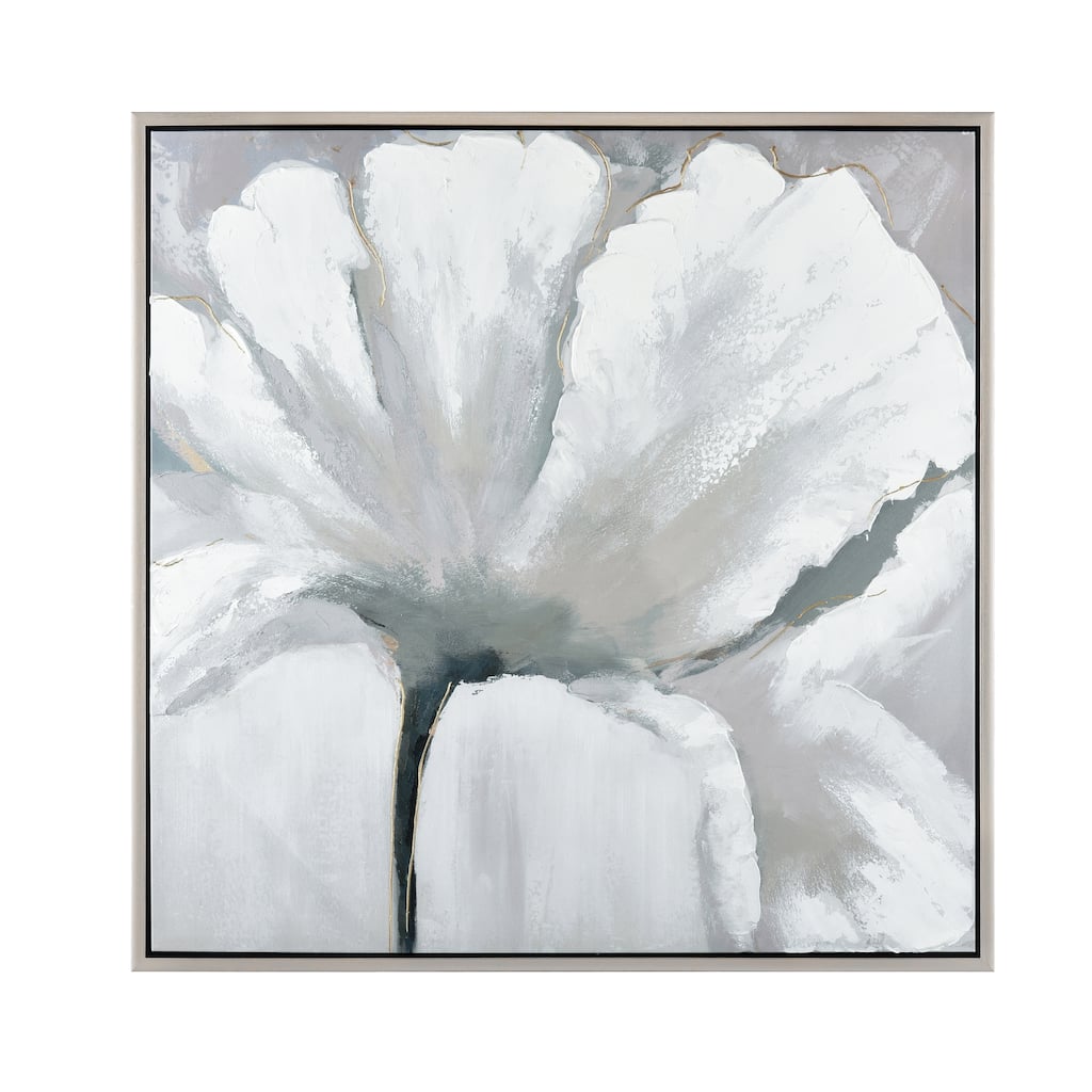 Elk Home Valerie Blooms White Fabric 39.25 Inch Wide Wall Art