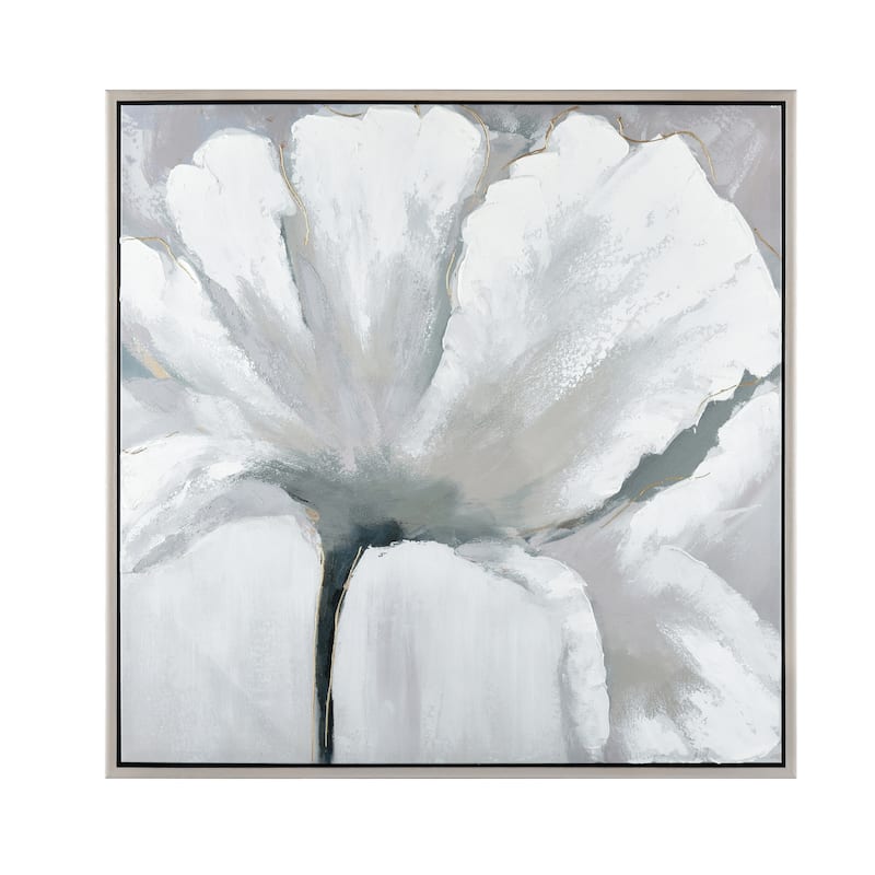 Elk Home Valerie Blooms White Fabric 39.25 Inch Wide Wall Art