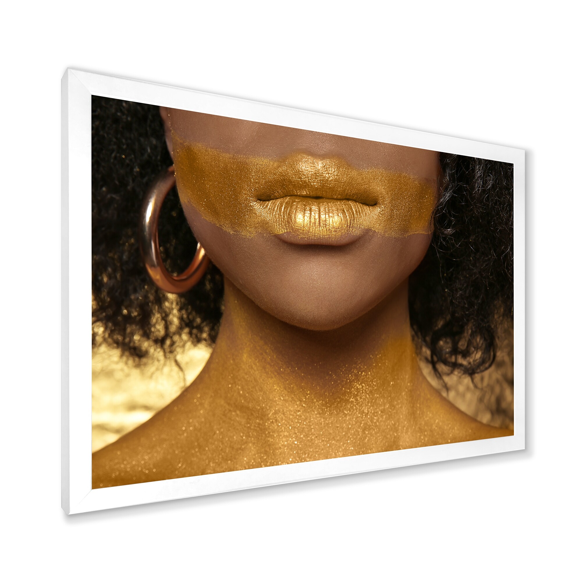 Designart 'African-American Woman With Golden Paint on Body