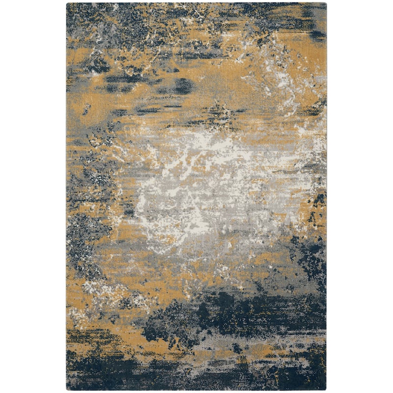Nourison Twilight Area Rug - 5' 6" x 8' - Navy Gold - Rectangle