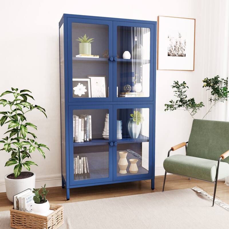 Four Glass Door Storage Cabinet