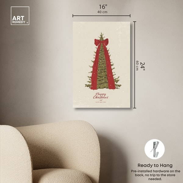 dimension image slide 4 of 6, Big Bow Xmas Canvas Cute Western Christmas by Art Remedy