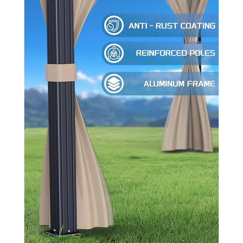 12'x12' Hardtop Gazebo for Patio, Deck, Backyard, Lawn, and Garden - 12X12 Ft