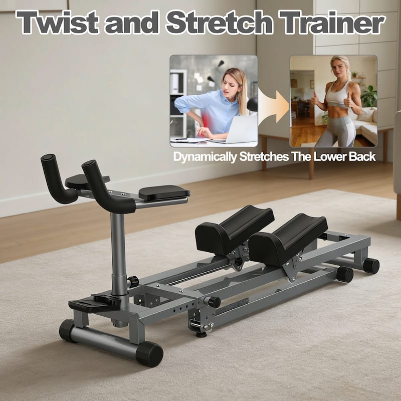 3-in-1 Spine Twist Stretcher & Stair Stepper Waist Trainer, Adjustable Back Stretcher Machine for Lower Back Exercise