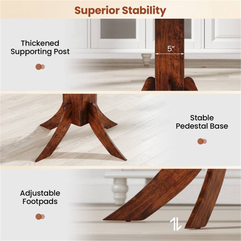 Walnut Rubber Wood and MDF Square Dining Table for 2 to 4 People - 33" x 33" x 30.5"