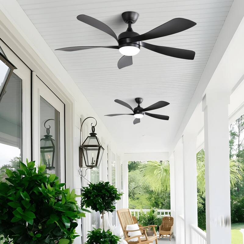 52 Inch Ceiling Fan with Light and Remote for Living Room Bedroom Dining Room Patio Farmhouse - 52 Inches