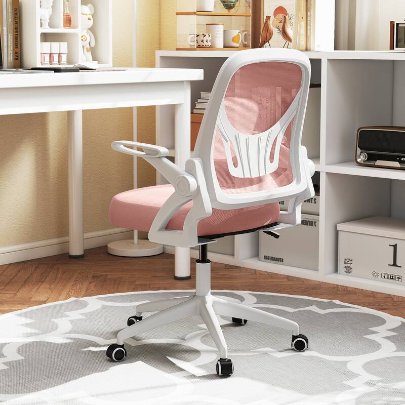 Costway Mesh Office Chair with Lumbar Support & Flip-up Arms Rolling - See Details