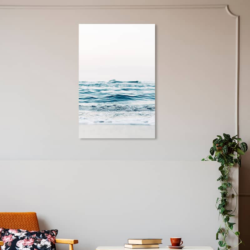 Wynwood Studio Canvas Nautical and Coastal Mitad Sea Vertical Blue and Teal Nautical & Coastal Wall Art Canvas Print - 30 x 20