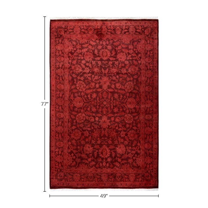 Fine Vibrance, One-of-a-Kind Hand-Knotted Area Rug - Brown, 4' 1" x 6' 5" - 4' 1" x 6' 5"
