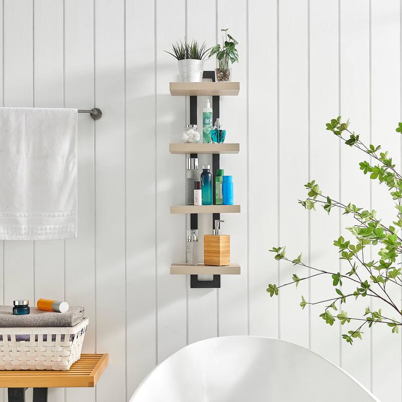 Danya B. 4-Tier Ladder Bracket Floating Wall Shelves