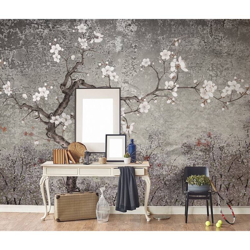 GK Wall Design Vintage Dark Blossom Floral Removable Wallpaper