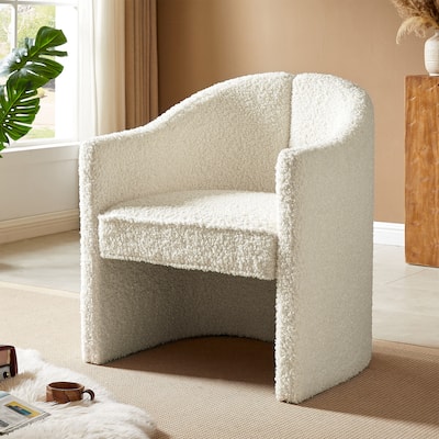 Living Room Boucle Fabric Accent Chair,Mirod Stylish Curved Backrest Design