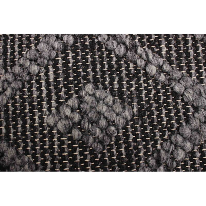 ECARPETGALLERY Braid weave Sienna Black Wool Rug - 5'1 x 7'3