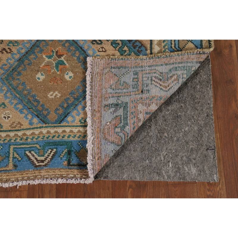 Geometric Bakhtiari Vintage Persian Rug Hand-Knotted Wool Carpet - 5'1" x 9'7"