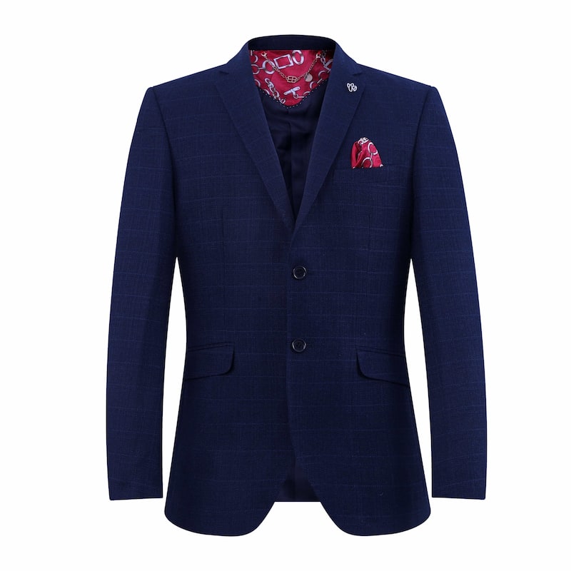 Elie Balleh Boys' Slim Fit Mélange Jacket - M/10-12 - Navy