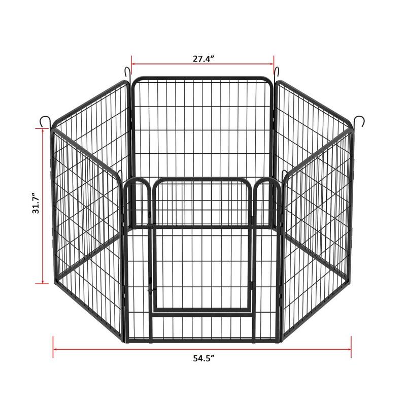 Heavy Duty Metal Dog Playpen with Door and 6 to 16 Panels for Indoor Outdoor