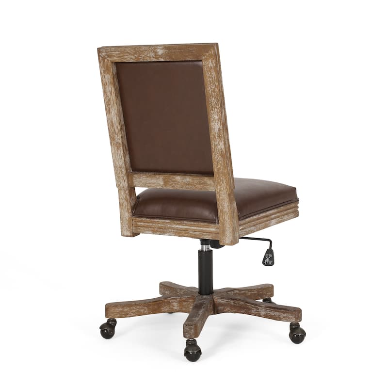 Sandine Upholstered Swivel Office Chair by Christopher Knight Home