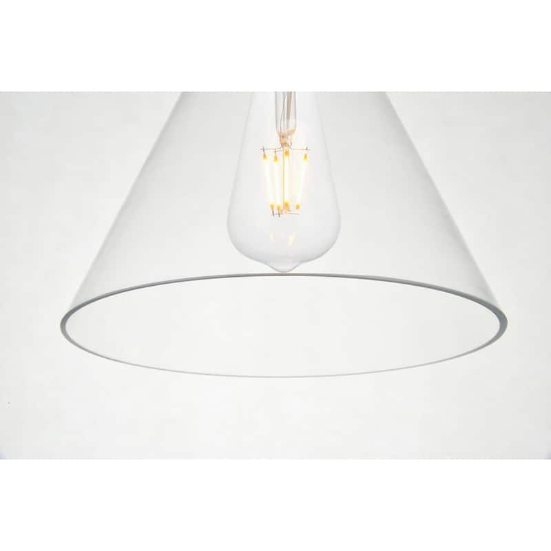 Clear Glass 3-light Adjustable Pendant Lamp