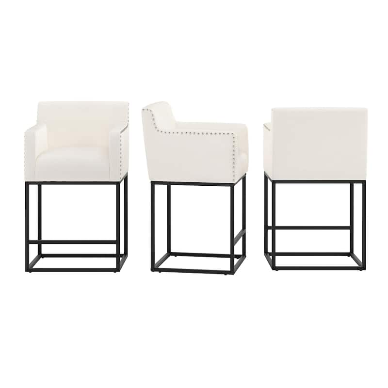 Modern Counter Height Bar Stools Fabric Upholstered Counter Stool